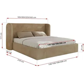 MKS Meble Emora Classic 180 x 200 cm Beige