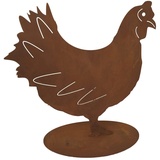 Dekofigur Huhn Henne im Rost Design - Rostfigur, Deko für den Garten, Gartendeko, Metalldeko