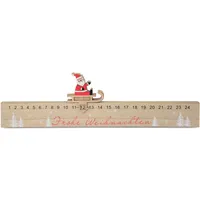 Riffelmacher Adventskalender Santa mit Schlittenschieber Natur & Rot - Holz