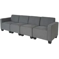 Modular 4-Sitzer Sofa Couch Moncalieri, Stoff/Textil ~ grau