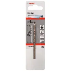 Metallbohrer HSS-Co, DIN 338, 4 x 43 x 75 mm, 1er-Pack
