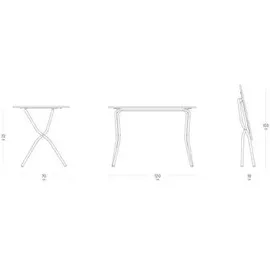 Lafuma BALCONY Klapptisch 120 x 70 x 72 cm Beige/Grau