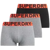 Superdry für Herren. M3110450B 3er-Set einfarbige Boxershorts grau, schwarz (XL), Heimtextilien, Baumwolle