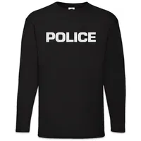 Urban Backwoods Langarmshirt Police Langarm T-Shirt Beer Fun Kostüm Polizei Security Fasching (1-tlg) Karneval Verkleidung Fastnacht Fassenacht Faschings-Shirt schwarz M