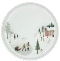 Plate flat straight edge Winter 15.5cm White Ovenproof porcelain