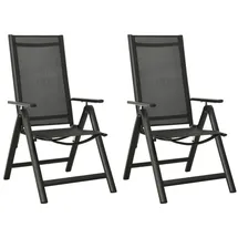 vidaXL Gartenstuhl 56 x 65 x 109 cm schwarz klappbar 2 St.