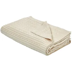 Kuscheldecke ANAMUR Baumwolle 110 x 180 cm Beige