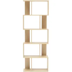 Rebecca Mobili Bücherregal mit 5 Fächern aus MDF, helle Eichenfarbe