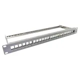 helos 19" Modulträger 1 HE 24 Port Entlastungsschiene grau