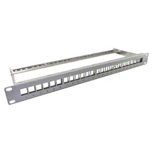 helos 19" Modulträger 1 HE 24 Port Entlastungsschiene grau