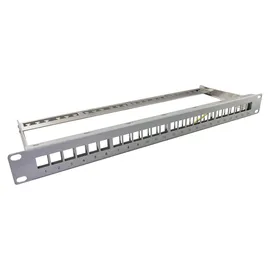 helos 19" Modulträger 1 HE 24 Port Entlastungsschiene grau