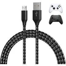 MMobiel Micro-USB Ladekabel für Xbox One Controller 2er-Pack – 3m Geflochtenes Schnellladekabel – USB-A auf Micro-B – 18W Schnellladen & 480Mbit/s Daten, Langlebig & Verhedderungsfrei
