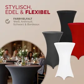 DEUBA Detex® Stehtischhusse Überzug 5er Set Ø70 Cm Ø Anthrazit