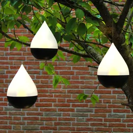 Arnusa Solarleuchte Tropfen im 3er Set zum hängen oder stellen Solarlampe Tischlampe Gartenlampe hängend