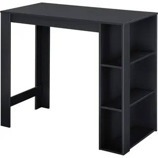 [en.casa] Bartisch Danderyd 120x60x106 cm mit 3 Ablagefächern Schwarz