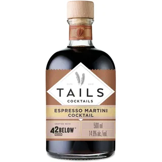 TAILS Cocktails Espresso Martini Cocktail, Trinkfertiger Premixed Vodka-Cocktail, 14,9% vol., 50cl / 500ml