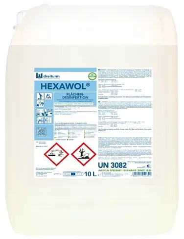 Dreiturm HEXAWOL 10 L Flächendesinfektion Flächendesinfektionsmittel für alkoholempfindliche Flächen