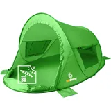 Pop Up Strandmuschel Zack Premium Family Grün - Großes Strandzelt