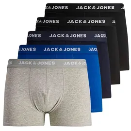 JACK & JONES Boxershorts blau/grau/schwarz M 5er Pack