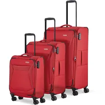 Travelite Chios 4 Rollen Kofferset 3-teilig mit Dehnfalte rot