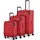 Travelite Chios 4 Rollen Kofferset 3-teilig mit Dehnfalte rot