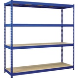 Schwerlastregal Robus 400 blau 180x180x60 cm 4 Holzböden Tragkraft 1600 kg
