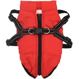 vidaXL Hundemantel mit Geschirr Wasserdicht Reflektierend Rot XL