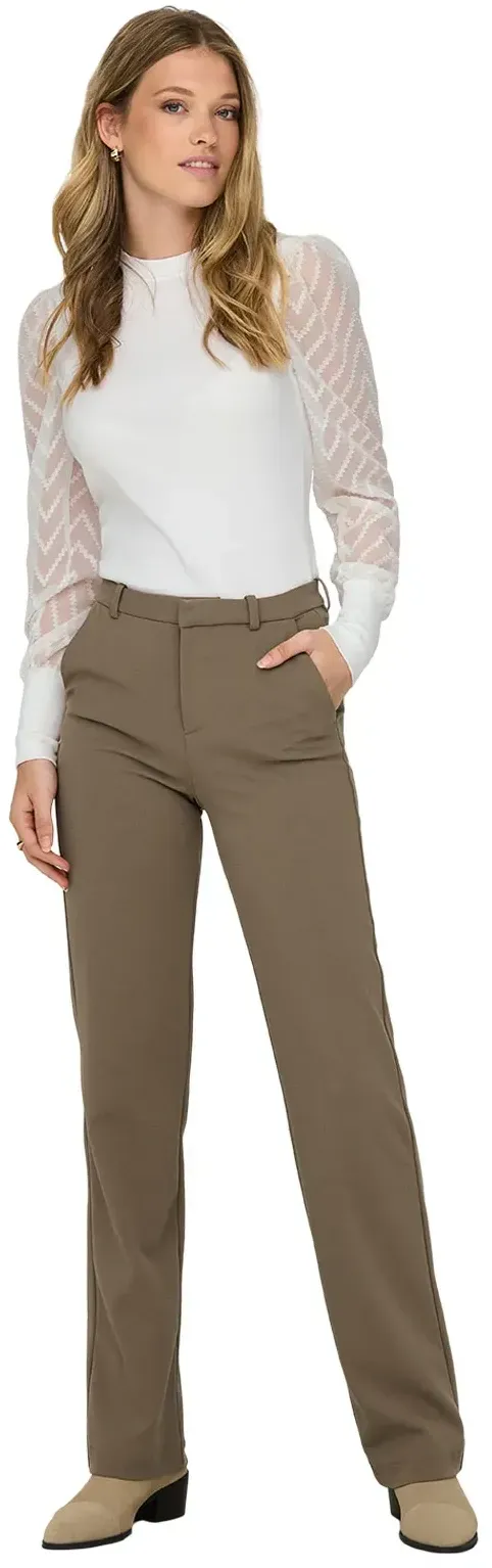 ONLY Hose Raffy-Yo in Braun mit geradem Bein-XL-L34