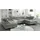 Kreative Furniture & Design Ecksofa Miami U Eckcouch mit Schlaffunktion und Bettkasten, 338 x 203 cm Grau