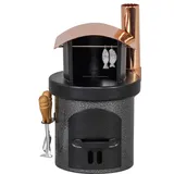 Rudolphs Schatzkiste Räucherofen Fischräucherei aus Metall BxHxT 7,4x12,5x7,5cm NEU Rauchen Rauchfigur Rauchmann Räucherkerze Smoker Kerze Figur Mann Holz Seiffen Erzgebirge Holz Schnee Dekoration