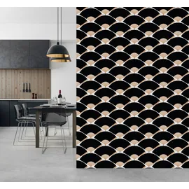 Queence Vinyltapete QUEENCE "Ashton", schwarz, B:0,9m L:2,5m, Vinyl, Tapeten, 90x250cm, selbstklebend, kinderleichte Anbringung,, Sticker