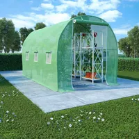 vidaXL Gewächshaus Treibhaus Garten Tomatenhaus Foilen Pflanzenhaus Polytunnel