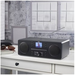 Hama Digitalradio (Internetradio, Radiowecker, CD-Player, Bluetooth, App) Digitalradio (DAB) (Digitalradio (DAB), Internetradio, 10 W) schwarz