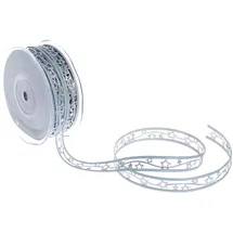Deko und Band Weihnachtsband mit Sternchen - hellblau/Silber - 15mm - 20m - 90159 71 (1,33€/m)
