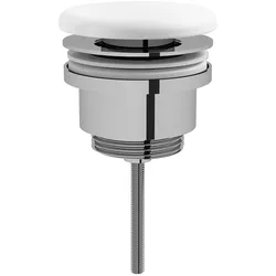 VitrA Push-Open-Ventil mit Ventildeckel aus Keramik 6398L003-7205, Montagezubehör, weiß hochglanz
