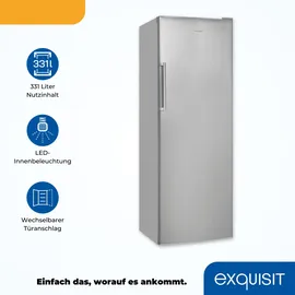 Exquisit KS350-V-H-040E Kühlschrank (331 l, 1730 mm hoch, Inoxlook)