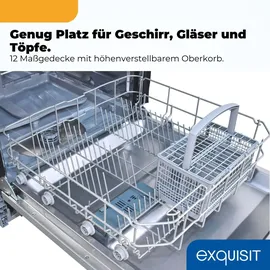 Exquisit EGSP56312-EB-030E Einbau-Geschirrspüler (teilintegrierbar, 598 mm, Silber)
