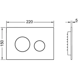 TECE loop WC-Betätigungsplatte Kunststoff, für Zweimengentechnik, Weiß