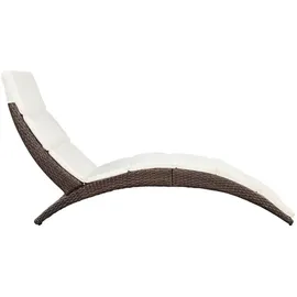 vidaXL Sonnenliege 162 x 64 x 86 cm braun/cremeweiß klappbar