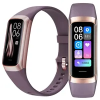 DIAWAY Smartband C60 Fitness Armband mit Bluetooth - Smartwatch Herren Damen - Alarm, Schlafüberwachung, Blutdruckmessung, Herzfrequenzmessung, Kalorienverbrauch und mehr - Lila