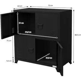 ML-Design Aktenschrank 75 x 40 x 80,5 cm Schwarz