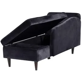 KAWOLA SARAH Ottomane Recamiere Stoff schwarz 163x77x73cm