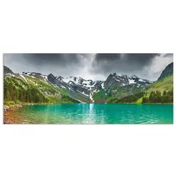 Küchenrückwand ARTLAND "Bergsee", grün, B:120cm H:50cm, Aluminium, Spritzschutzwände, Alu Spritzschutz mit Klebeband, einfache Montage