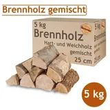 Flameup Kaminholz Brennholz Kaminholz gemischt 5 - 500 kg Holz Hartholz Weichholz 25 cm, 5 kg