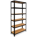 shelfplaza Schwerlastregal BLACK, 200x100x40cm, Metallregal schwarz mit 6 Böden je 145kg Tragkraft, Steckregal als Lagerregal, Büroregal & Lastenregal, Regal Metall schwarz schwarz