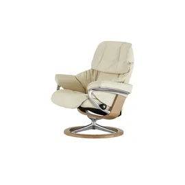 Stressless Relaxsessel mit Hocker Leder 79 x 109 x 75 cm creme