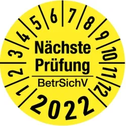 Prüfplakette "Nächste Prüfung BetrSichV", Ø 30 mm (Ausführung: 2026 weiß/schwarz)