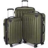 HAUPTSTADTKOFFER Alex - 3er Kofferset, Trolley-Set, Rollkoffer, Reisekoffer, (S, M & L), Avocado