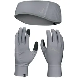 Nike Damen Essentials Running Headband And Glove Set grau