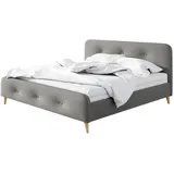 Mirjan24 Polsterbett Grau, Textil, Rechteckig, 140x200 cm, Schlafzimmer, Betten, Polsterbetten
